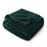 Exclusivo Mezcla Fleece Blanket for Bed, Super Soft and Warm Forest Green King Size Blankets, All Season Use, Cozy, Plush, Lightweight, 90x104 Inches