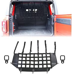 G Pet Net Vehicle Safety Mesh Dog Barrier Fit for Ford Bronco Accessories 2021-2025 4-Door, Rear Seat Isolation Net for Trunk Cargo Area, Upgrade Car Pet Divider fits for Medium, Large Pets