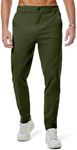 JMIERR Men's Stretch Dress Chino Pants Business Casual Stretch Waist Slim Fit Golf Pants Tapered Cotton Twill Trousers, S, Dark Green