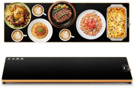 Electric Warming Tray(Extra Long 40”x12”),Food Warmer for Parties Buffet,Family Gatherings,Adjustable Temp (158°F-291°F),Chafing Dishes for Buffets.Keep Food Warm 24 Hours,Tempered Glass Warming Mat