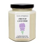 French Lavender Candle With Crackling Wooden Wick Handmade Scented Candle Soy Candle (8oz)