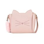 Small Crossbody Purses for Teen Girls,Cute Cat Girl Purse with Pendant PU Leather Shoulder Bags and Cross Body Handbags, Pink