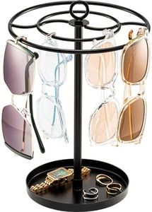 ProCase Sunglasses Organizer Glasses Holder Eyeglasses Stand, Upgraded Large Capacity Sunglass Storage with Metal Frame and Base, 360 Rotating Eyewear Display Rack for Tabletop, Up to 20 Pairs -Black