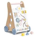 Navaris Wooden Baby Walker - First Steps Walker for 1 Year Olds - Baby Activity Centre - Push Along Walker - Baby Walker Suitable for 12+ Months