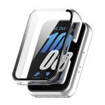 VEMIGON Hard PC Protective Case Compatible with Samsung Galaxy Fit 3 Smart Watch, Matte Slim Guard Bumper Cover with Built-in HD Full Coverage Screen Protector - Clear