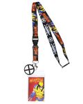 Bioworld Marvel X-Men Wolverine Character Design Reversible Lanyard ID Badge Holder with Rubber Charm and Lobster Clasp (Multicolor, One Size)