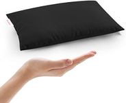 Pro Goleem Small Pillow 11’’x6’’x2.5’’ Small Pillows for Sleeping and Traveling Mini Pillow with Name Tag Tiny Pillow for Kids Pillow Neck Lumbar Knee Nap Pillow Pet Pillow, Black