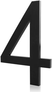 Apartment Numbers for Door, Self Adhesive 5 Inch Stick on Numbers for Mailboxes for Outside Door Farmhouse Mailbox Office Hotel, Address Numbers and Letters, Frosted Matte Black Acrylic House Number 4