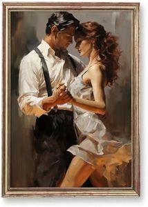 Couple Dancing Painting Woman Dancing Wall Art Tango Canvas Painting Man and Woman Dancing Wall Art Romantic Couple Poster Abstract Dance Artwork Tango Dancers Wall Art for Bedroom 16x24inch No Frame