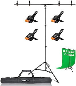 EMART T-Shape Backdrop Stand, 5x8.5ft/1.5mx2.6m Adjustable Green Screen Photo Background Holder, Portable Small Back Drop Support Kit for Photography, Photoshoot, Parties, Zoom