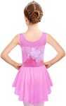 Zaclotre Kid Girls Sparkly Dance Leotard with Skirt Hi-Low Shiny Ballet Dance Dresses