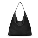 VOSTEVAS Tote Bag Hobo Handbags for Women Soft Vegan Leather Shoulder Bags Slouchy Tote Purses for Work Shopping (Black)