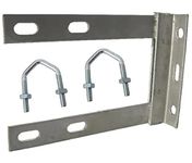 Auline 9" x 6" Galvanized Wall TV Aerial Mast Pole Mounting Bracket with 2 x V Bolts