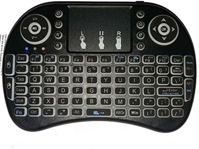 (Upgraded)Rii 2.4GHz Mini Wireless Keyboard with Touchpad,QWERTY,LED Backlit,Portable Keyboard for laptop/PC/Tablets/Windows/Mac/TV/Xbox/PS3/Raspberry Pi .(i8+ Black)