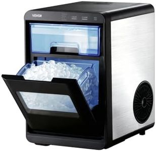 VEVOR Self-Cleaning Portable Machine, Countertop Ice Maker with Scoop, 44 lbs per Day, Drawer-Style Ice Access, Nugget Ice-Making Machine with Chewable ICES for Kitchen, Home, Office, Party & Bar