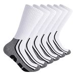 Caterpillar mens 6-pack Half Cushioned Crew Socks, White Logo (6 Pack), Large