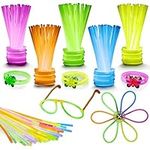 Bramble - 250 Neon Glow Sticks 8" / 20cm - Assorted Colours Party Pack with Connectors, Make Glowstick Necklaces, Bracelets, Glasses, Flowers for Kids and Adults