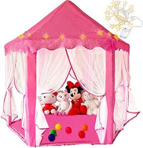 Princess Play Tent, Surprise 1st Gifts for Girls Toddlers 3 Years Old, Indoor Outdoor Playhouse Castle for Kids, Toys Dolls Not Included