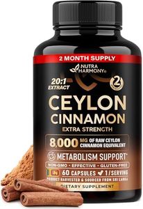 Ceylon Cinnamon Capsules - Extra Strength - Energy, Heart & Metabolism Support - for Men & Women - Pure Natural Extract 20:1 Supplement - Made in USA - GMO & Gluten Free, 60 Capsules, 2 Month Supply