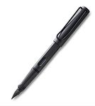 Lamy Safari Fine Tip Fountain Pen | Sturdy Plastic, Umbra | Metal Clip with Ergonomic Grip | Black Chromium-Plated Steel Nib | with Ink Cartridge Lamy T 10 Blue | with Converter Z 28