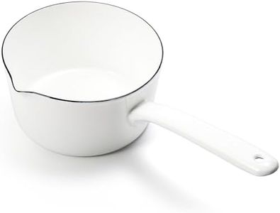 Peohud 37 Oz Enamel Milk Pan, Mini Butter Warmer Pan, Nonstick Saucepan with Pour Spout, Milk Melting Boiling Pot for Stove Top