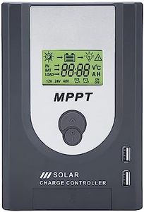 amiciSmart MPPT Solar Charge Controller, Intelligent Lithium Battery Regulator for Solar Panel with LCD Display 12V/24V (40A)
