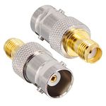 Boobrie BNC Female to SMA Female Coax Connector BNC to SMA Female Adapter BNC Female Connector SMA Female Connector for SDR Ham Radio Baofeng UV 5R UV82 V-5r5 Two Way Handheld Radio Pack of 2