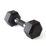 CAP Barbell 15 lb Rubber Coated Hex Dumbbell with Comfort Grip Handle