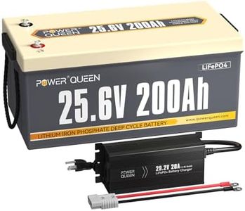 Power Queen 24V 200Ah Lithium Battery with 24V 20A LiFePO4 Battery Charger