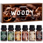 Woody Essential Oils Set, ARVIDSSON Premium Woodsy Fragrance Oil for Candle Making, Sandalwood, Pine, Teakwood, Frankincense, Cedarwood, Leather, Men Scented Oils