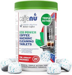 Jura Compatible Cleaning Tablets. 30 Jura Tablets Cleaning. Coffee Cleaning Tablets - Cleans Internal Parts, Portafilter, Inaccessible Areas. Use On All Home & Pro Jura Coffee Machines.