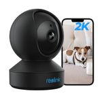 Reolink 2K Security Camera Indoor WiFi 3MP, Dog Pet CCTV IP Camera, Nanny Baby Monitor With Pan Tilt, IR Night Vision, 2-Way Audio, Smart Human, Pet Detection, Remote Viewing, E1 Black