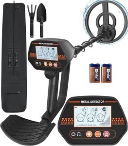 DetectTrek Metal Detector for Kids, 8 inches IP68 Waterproof Coil Kid Metal Detector, Adjustable Metal Detector with Shovel & Rake, MD-4070