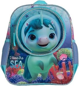 AI ACCESSORY INNOVATIONS Boys & Girls 12” Mini Backpack, School Bag for Pre-School & Kindergarten, Features Front Pocket, Narwhal, Small, Modern