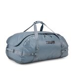 Thule Chasm 90L Duffel Bag, Durable Water-Resistant Recycled Materials, Wide Mouth Opening, Removable Backpack Straps, Zipper Pockets for Organization, Compression Straps - Pond Gray