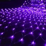 WATERGLIDE Outdoor Halloween Net Lights, 12FT x 5FT 360 LED Christmas Fairy Mesh Lights with 8 Lighting Modes, Connectable for Garden Xmas Tree, Bushes, Holiday Wedding Party Decorations, Purple