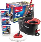 O-Cedar Easywring Microfiber Spin Mop & Bucket Floor Cleaning System with 3 Extra Refills