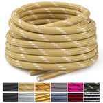 Stepace Round Shoelaces [2 Pairs] Heavy Duty Boot Shoe Laces for Hiking Work Boots Khaki White -140(Dots)