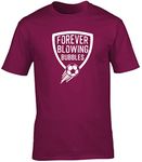 Hippowarehouse Forever Blowing Bubbles unisex short sleeve t-shirt (Specific size guide in description) Maroon