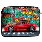 Personalised Race Car Tablet Sleeve Laptop Case Boys iPad Zip Pouch Protective Carry Travel Bag Racing Cars Birthday Gift ST465 (Large 14" – 15.6")