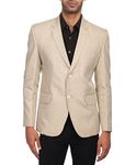 WINTAGE Men's Linen Tailored Fit Solid Evening/Casual Blazer Coat Jacket : Beige