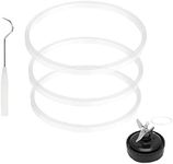 3 Pack Rubber Gaskets Replacement Seal White O-Ring for Nutri Ninja Pro Blender Replacement Fit for Ninja BL610 1000w BL660 1100w BL770 1500w BL663 BL740 BL773CO BL780 BL780CO (3.13 inch Gaskets)