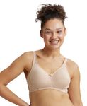 Jockey ES13 Women's Wirefree Non Padded Super Combed Cotton Elastane Stretch Full Coverage Plus Size Bra with Side Panel Support and Adjustable Broad Fabric Straps_Light Skin_42D