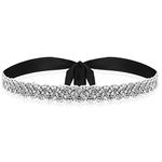 Bridal Rhinestone Wedding Belt Black Silver Rhinestone Belts Bridal Belt Crystal Belt Beaded Belts for Formal Dresses Rhinestone Belt Sash for Women Waist