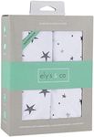 Ely’s & Co. Patent Pending Waterproof Changing Pad Cover|Cradle Sheet 2-Pack Set for Baby Boy - 100% Cotton, Jersey Knit Cotton Sheets with Waterproof Lining — Grey Stars