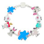 simyron Cartoon Bracelet Cartoon Sparkly Charm Bracelet, Cartoon Adjustable Charm Bracelet 19cm Cartoon Charm Bracelet Jewelry Bracelets for Women for Gift