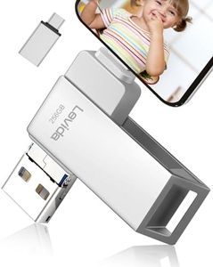 PenDrive - Memoria USB de 256GB por Smartphone 4 en 1 Pen Drive 3.0 Photo Stick Flash Drive USB Memory Stick Foto Stick Android OTG Tablet PC Mac Ordenador portátil - Plata