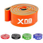 Xn8 Sports Resistance Band, Dual Layered Pull Up Band, Exercise Workout Bands For Fitness, Yoga, Powerlifting, Mobility Exercise, Men & Women Resistance Bands, Orange-Light