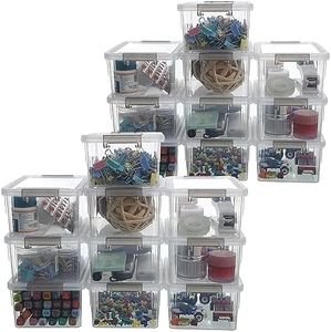 Citylife Lot de 20 Petite Boîtes de Rangement 1.25L avec Couvercle Caisse Rangement Transparente Empilable Plastique Boîtes en Plastique Robuste pour et Bricolage Achet�é, 17.7 x 13 x 8.2cm