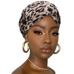 DRESHOW Hair Wrap for Women Ribbed Soft Stretch Jersey Head Scarf Breathable Lightweight Turban